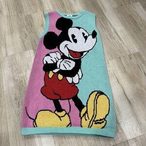 Kids Disney Vest Dress Size 9/10 Pink Green Mickey Disneyland Disneyparks